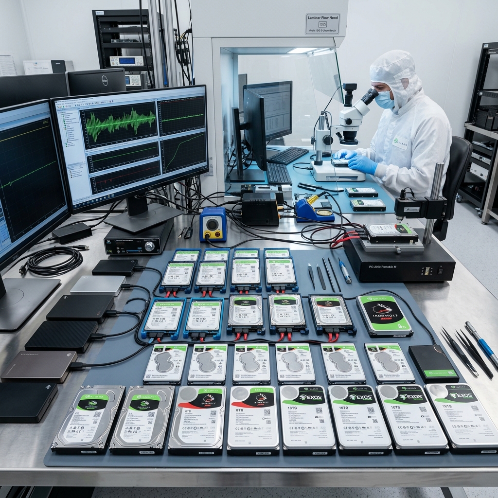 Seagate Hard Drive Lineup on Recovery Bench